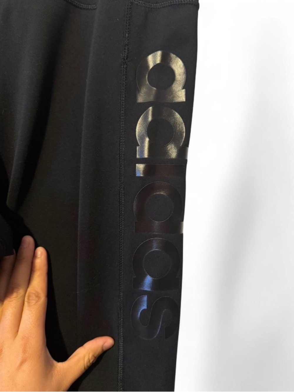 adidas Black High-Rise Performance Leggings with Side Logo